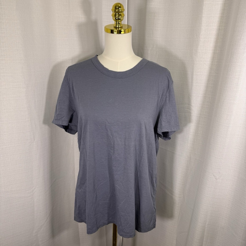 NEW James Perse Slub Tshirt Size 3 Womens Large Minimalist Blue Grey Top $150